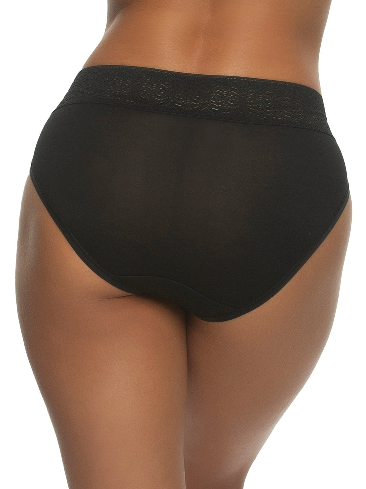 Serene Modal & Lace Hi-Cut Panty - Black | Felina Panties