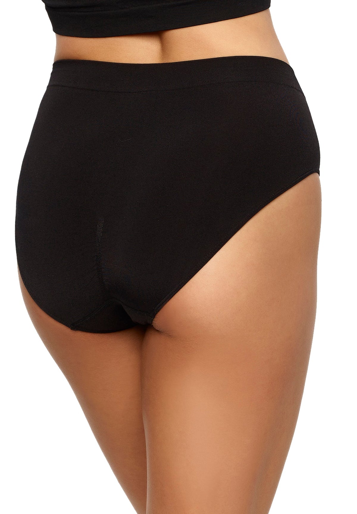 Body Smooth Hi-Cut Seamless Brief - Black | Felina Panties|Sleepwear
