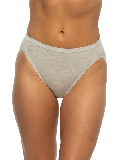 Organic Cotton Stretch Hi-Cut Panty - Pebble | Felina Panties