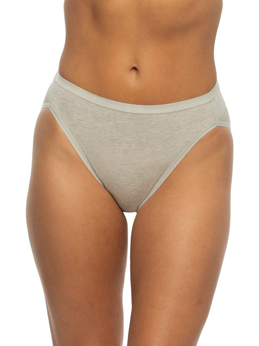 Organic Cotton Stretch Hi-Cut Panty - Pebble | Felina Panties