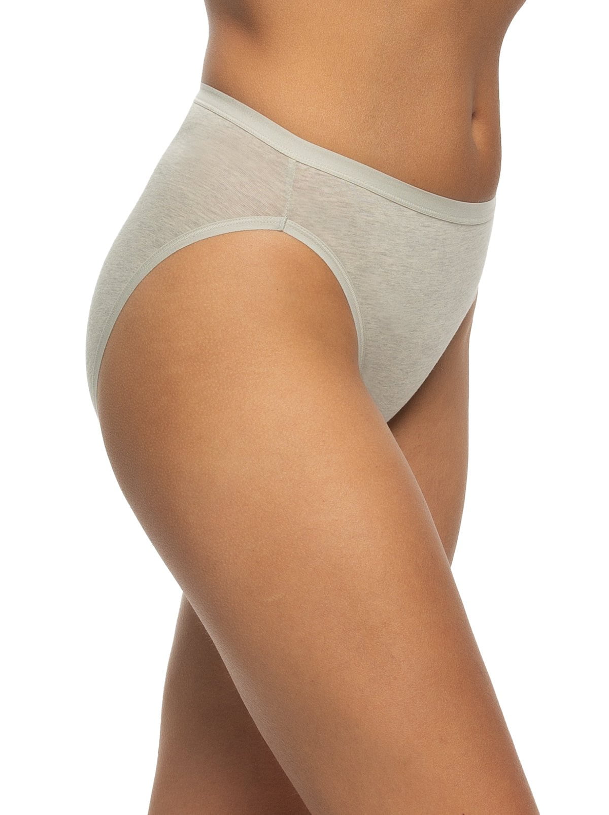 Organic Cotton Stretch Hi-Cut Panty - Pebble | Felina Panties
