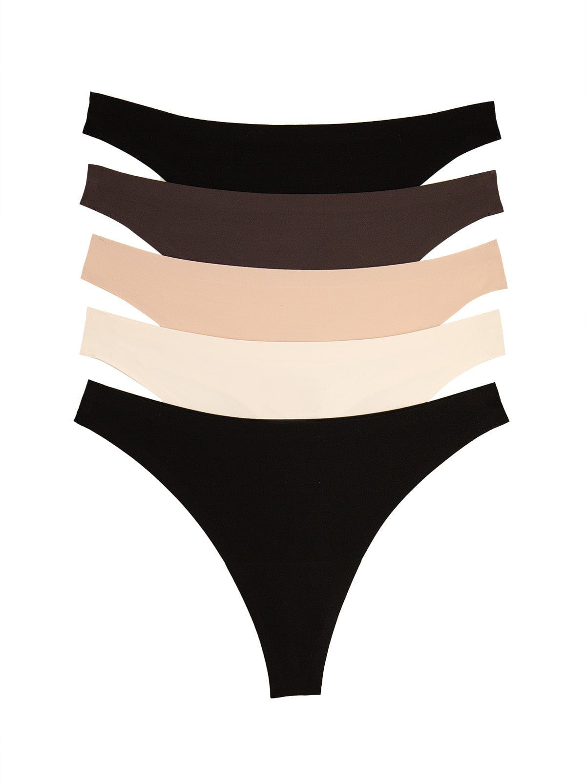 No Show Stretch Thong 5-Pack - Classic | Felina Panties