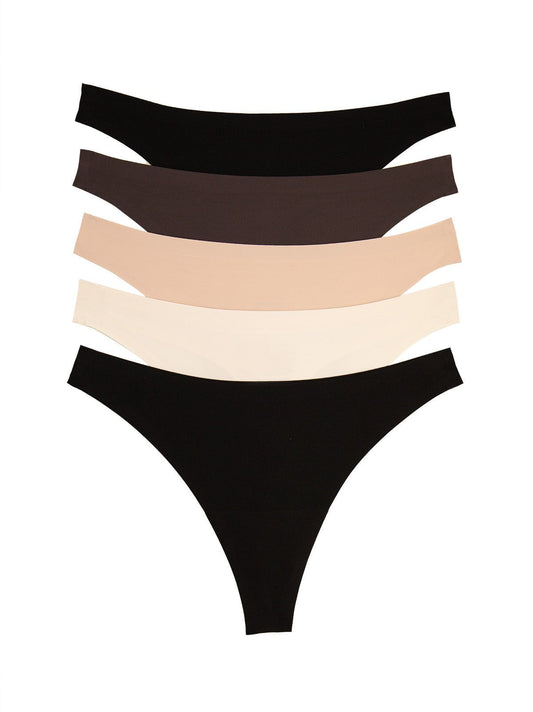 No Show Stretch Thong 5-Pack - Classic | Felina Panties