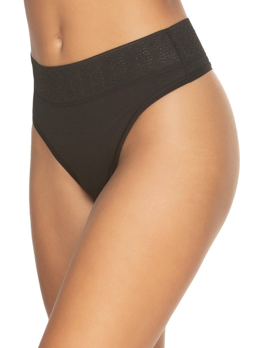 Serene Modal & Lace Thong - Black | Felina Panties