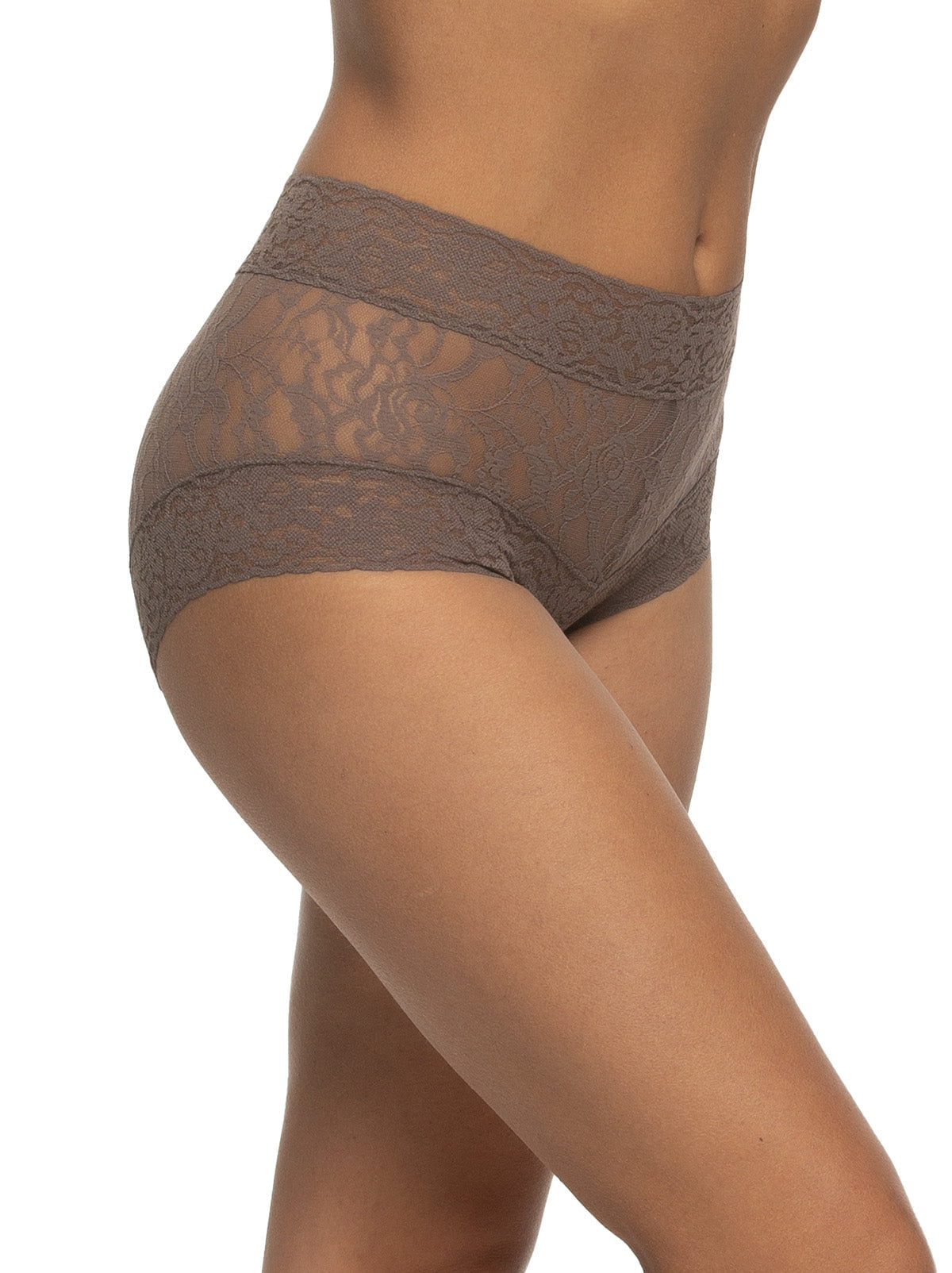 Signature Stretch Lace Hi-Waisted Boyleg Panty - Mink | Felina Panties