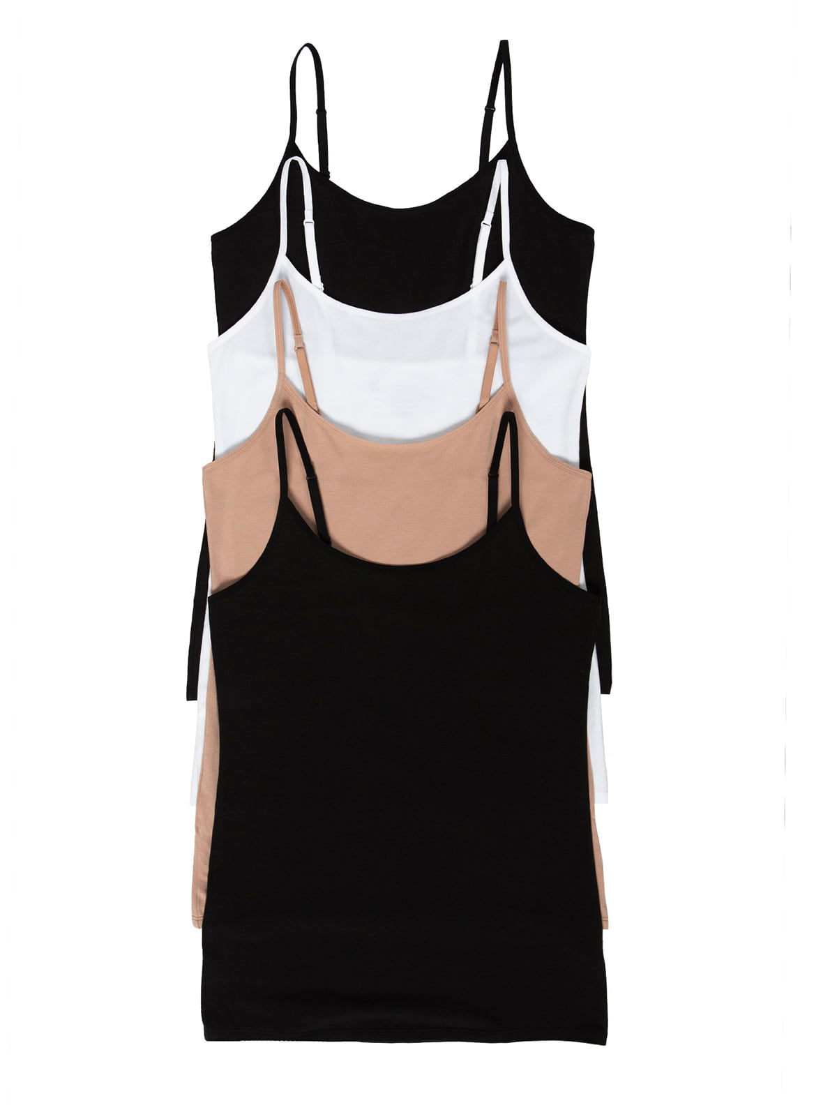 Cotton Modal Stretch Camisole 4-Pack - Black White Taupe | Felina Loungewear