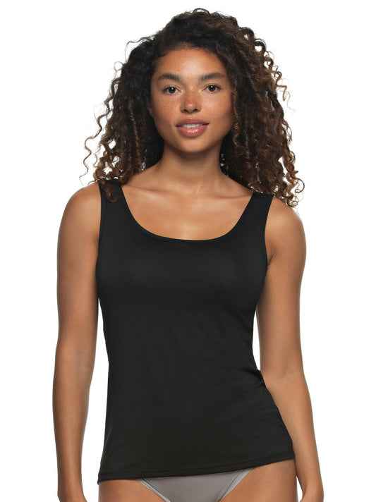 Serene Modal & Lace Reversible Tank - Black | Felina Loungewear