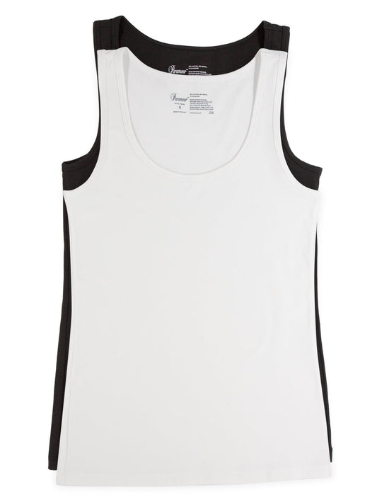Cotton Modal Stretch Layering Tank Top 2-Pack - Tuxedo | Felina Loungewear