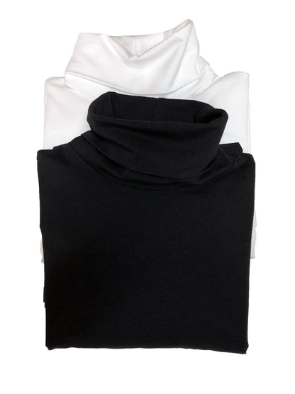 Long Sleeve Cotton Modal Turtleneck 2-Pack - Black White | Felina Loungewear
