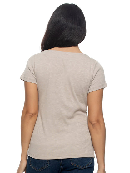 Slub Jersey Boatneck T-Shirt - Oatmeal | Felina Loungewear