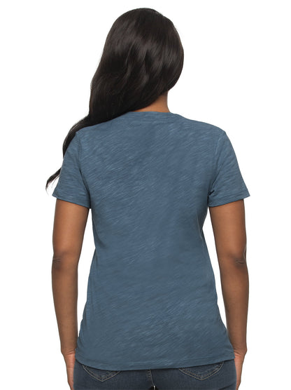 Slub Jersey V-Neck Tunic - Blue Ashes | Felina Loungewear