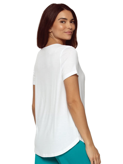 So Smooth Modal Scoop Neck Tee - White | Felina Loungewear