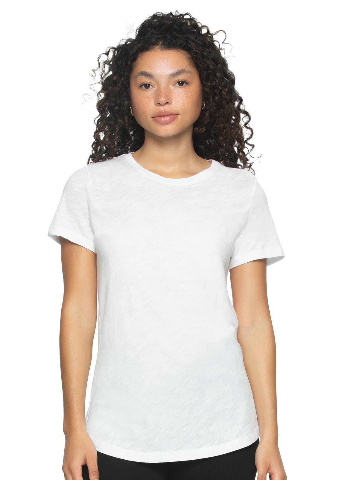 Slub Jersey Crew Neck T-Shirt - White | Felina Loungewear